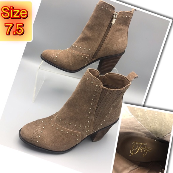Fergie Shoes - Fergie Dina Stud Suede Ankle Boot 7.5